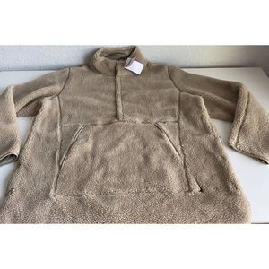 Nike Training Yoga Sherpa Fleece Pullover Sweatshirt Men's 2XL Beige DD2182-247